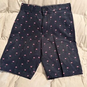 Walter Hagen Dark Blue Flag Pattern Men's Shorts